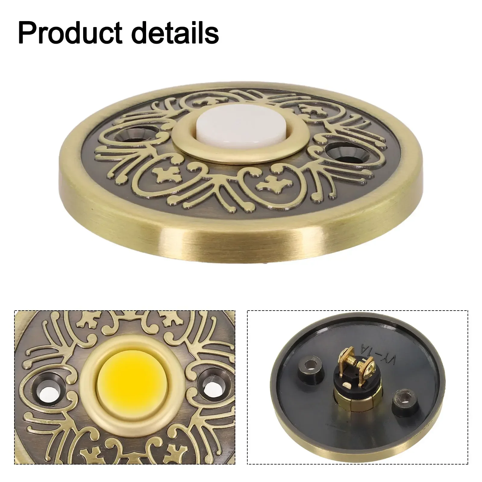 Elegant Design Bronze Wired Doorbell Doorbell Push Button Sturdy Material Weatherproof Design Easy Installation Sleek
