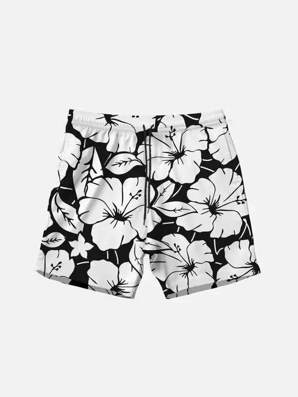 Men's Hawaiian Swim Trunks 3D Fashion Floral Print Beach Shorts Quick Dry Outdoor Leisure Sports Shorts Fashion Men's Shorts — view 3