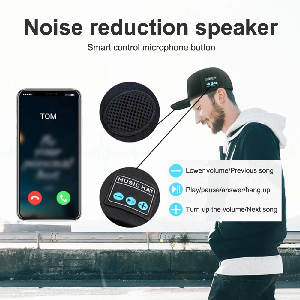 New Multi-functional Outdoor Hat with Bluetooth Speakers Detachable Wireless Adjustable Music Baseball Cap Running Sports Gift 11 Sdea66998ee044c60a5c94200cd4197ada