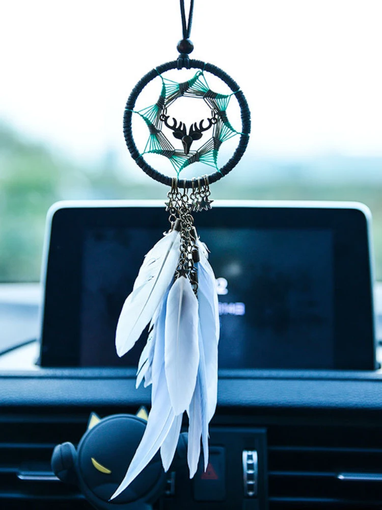 

INS car pendant dream catcher car creative car interior rearview mirror decoration pendant feather car hanging all the way safe