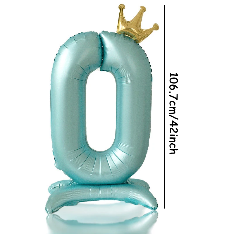 1pc 42 zoll Crown Decor Rosa/Azure Aluminium Folie Anzahl Ballon Für Geburtstag Party Dekoration Lieferungen Mädchen und jungen Feier – Detail 18
