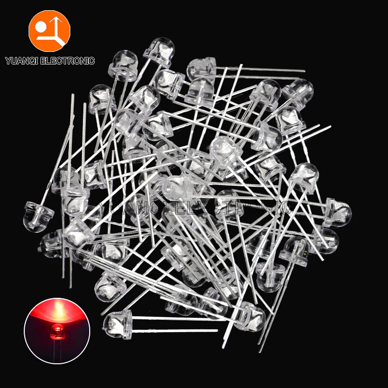 50PCS 5mm LED Diode Straw Hat Super Bright White 0.3W 0.5W 0.75W F5 Power Light Emitting Red Yellow Green Blue Warm White