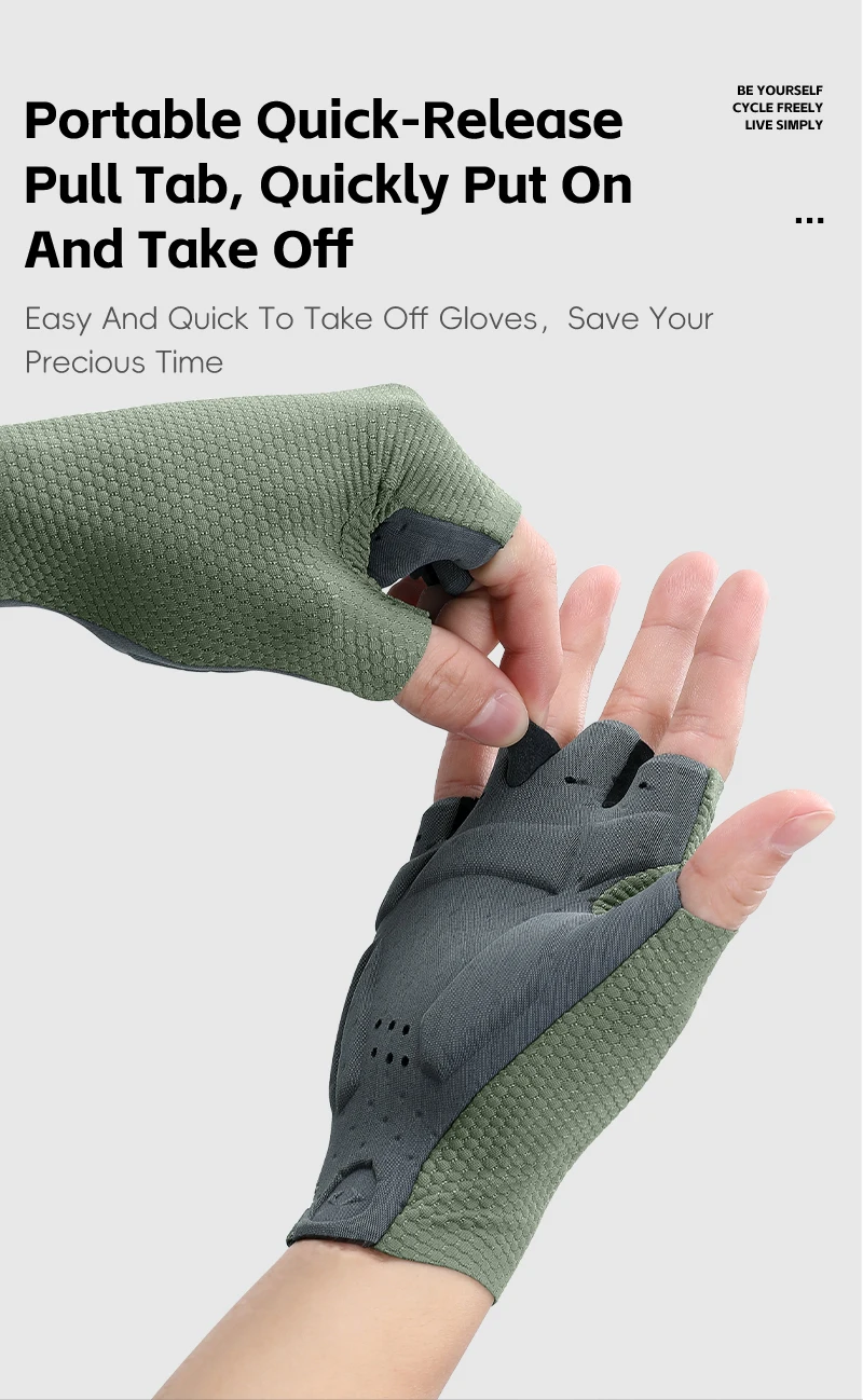 WEST BIKING Fahrradhandschuhe ELASTIC INTERFACE TEAM PALM 80 KG/m³ Polsterung Radfahrhandschuhe Unisex Rutschfeste Halbfinger-Fahrradhandschuhe – Detail 9