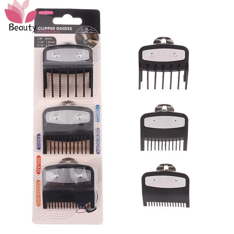 

3Pcs Hair Clipper Guards Guide Combs Trimmer Cutting Guides Styling Tools Attachment Compatible 1.5mm 3mm 4.5mm
