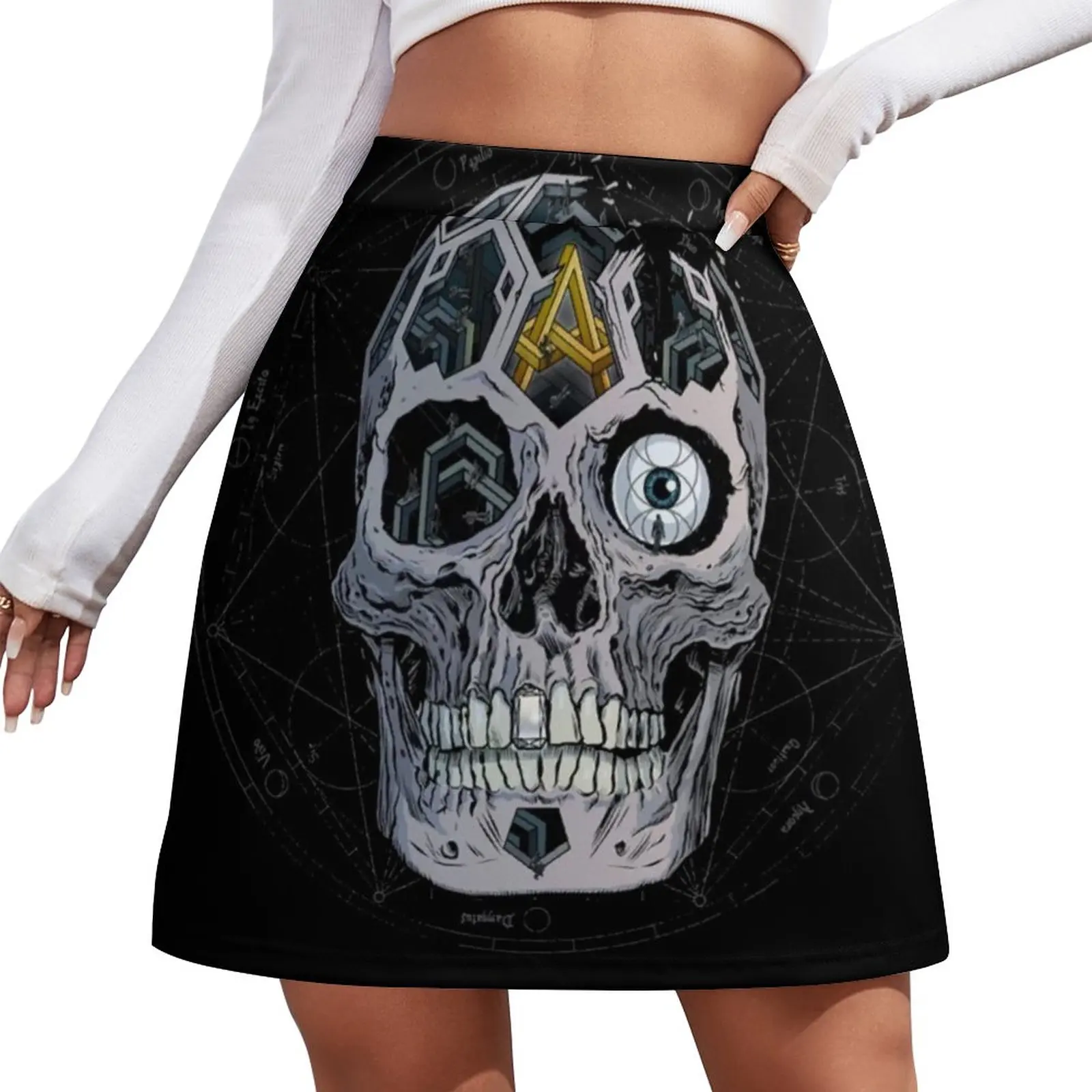 

Atreyu - In Our Wake, Skull Album Cover Design Mini Skirt Female clothing dress women summer sexy skirt Women's dress