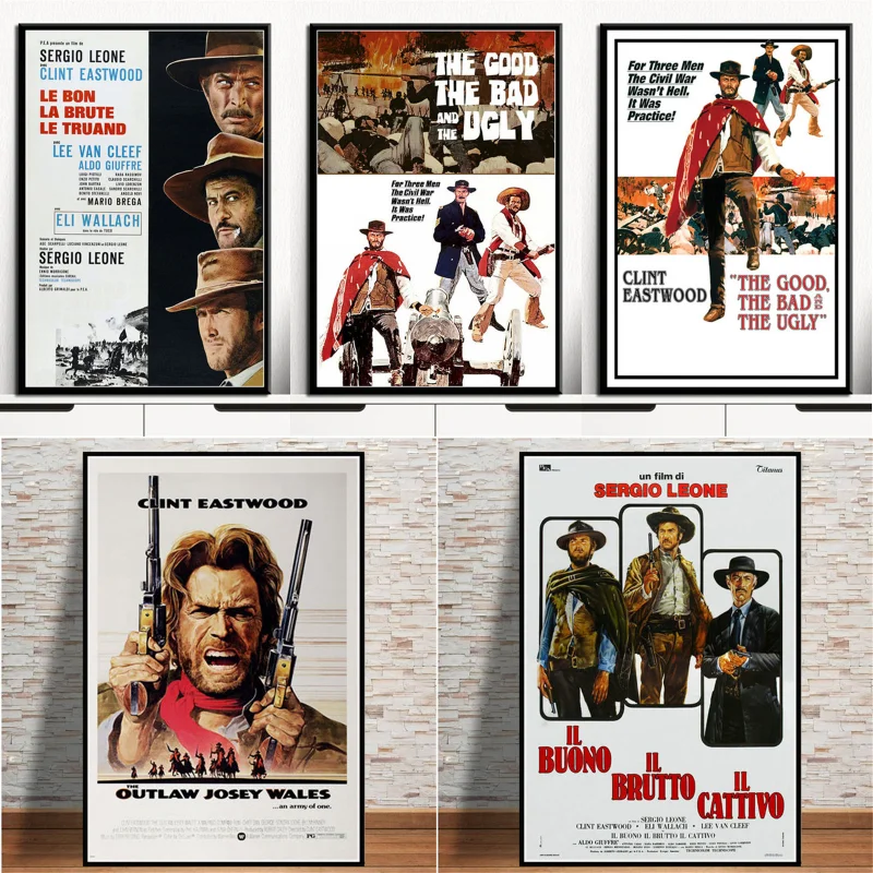 

Clint Eastwood A Fistful of Dollars Classic Movie Print Art Canvas Poster For Living Room Decor Home Wall Picture