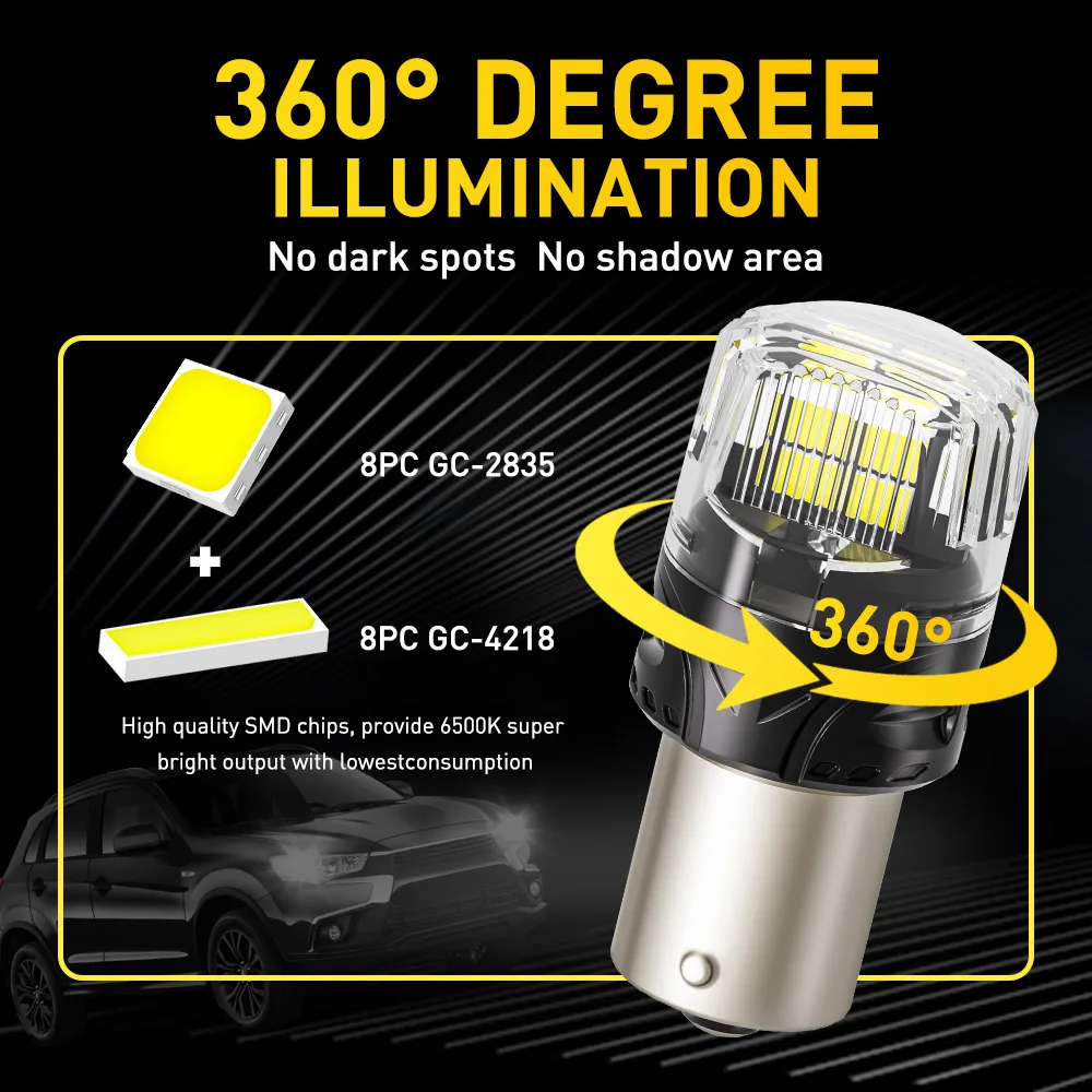 AUXITO BRS ĵ���� 1156 LED ����, ���� �����Ʈ ��� ���� ���� DRL �ְ� �����, �ڵ��� ����, ȭ��Ʈ, BA15S P21W, 2 ��
