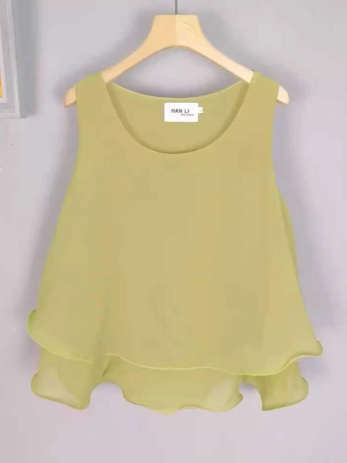 Loose Fitting Slimming Svel Chiffon Vest Strap Summer Top plus Size Women's Inner Wear Outer Wear Belly Cover Base ir...