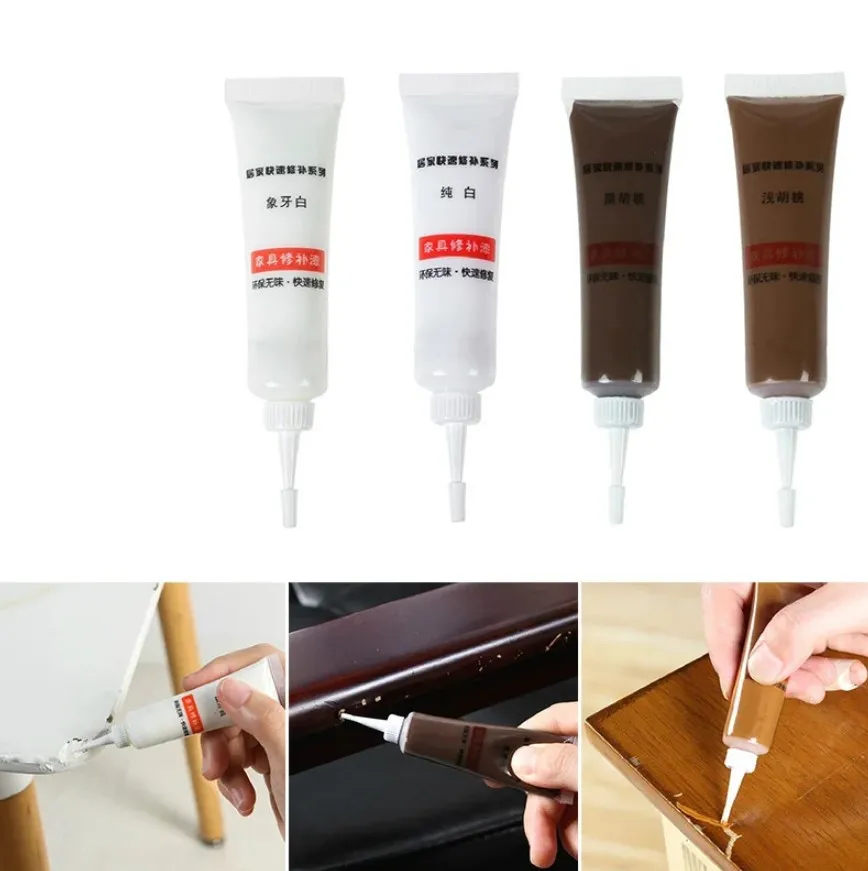 4pcs/set Wood Filler Wood Furniture Repair Kit Floor Scratch Touch Up Restore For Floor Table Door Cabinet Restore