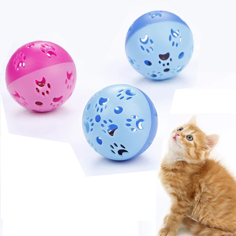 Funny Cat Toy Bell Ball 5cm Plastic Planet Ball Interactive Kitten Creative Color Hollow Training Bell Cat Chew Pet Supplies 2021 funny cat toys fashion creative cute plush ball faux feather bell cat chew toy pet toy cat supplies pet accessories hot