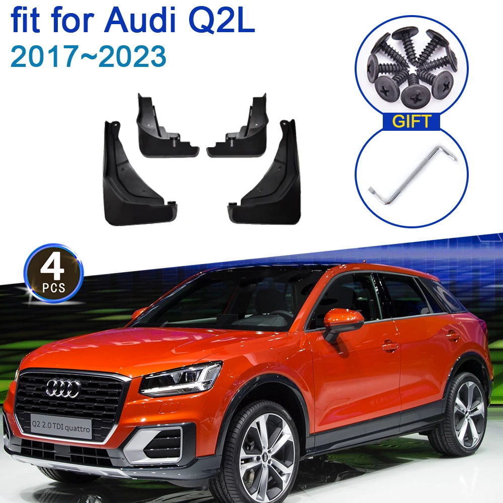 

For Audi Q2L 2017~2023 2022 2021 2018 Auto Guards Shield Seal Flaps Clips Fend Mudguards Splash Mud Accessories Car Front Wheels
