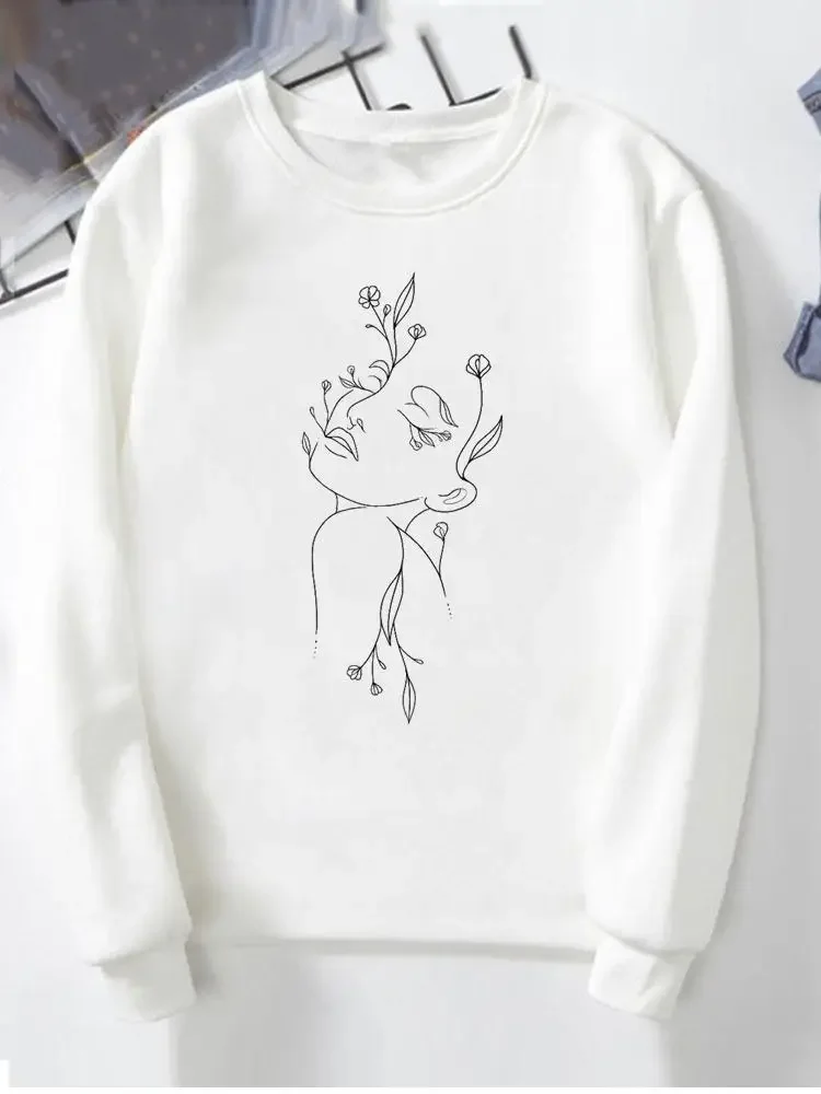 

Graphic Pullovers Ladies Trend Lovely 90s Fashion Women Clothing Hoodies Lady Autumn Spring Winter Female O-neck Sweatshirts