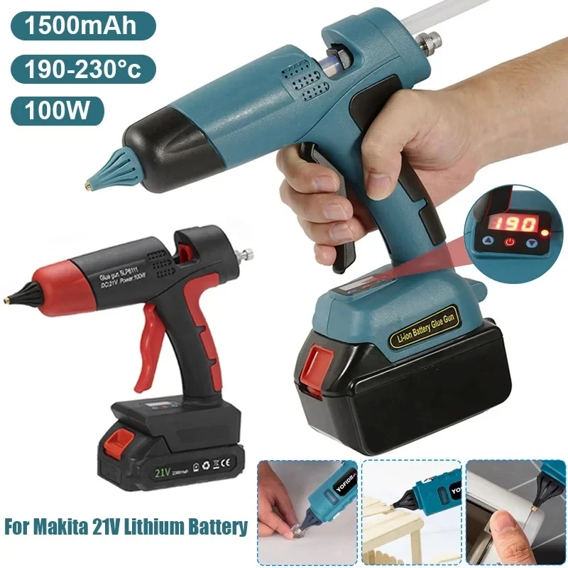 Electric Glue Gun For Makita 21V Lithium Battery 11mm Glue Stick Handmade Household Digital Display Hot Gun hot melt glue gun hot glue gun