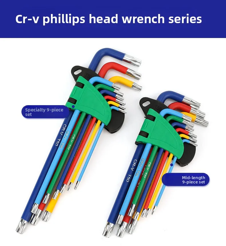 Inbusschlüssel-Set L-Schlüssel-Kit für Inbusschrauben 9-teilig Langer Arm Sechskantschlüssel-Set 1,5mm bis 10mm Sechskant-Schraubenschlüssel Handwerkzeuge für Fahrradreparatur – Detail 14