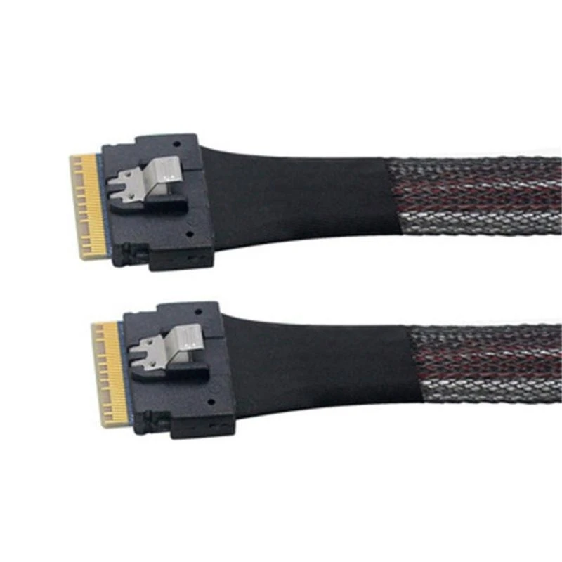 SFF-8654 8i 74핀 호스트 SFF-8654 74핀 슬림 SAS4.0 대상 케이블 수 커넥터
