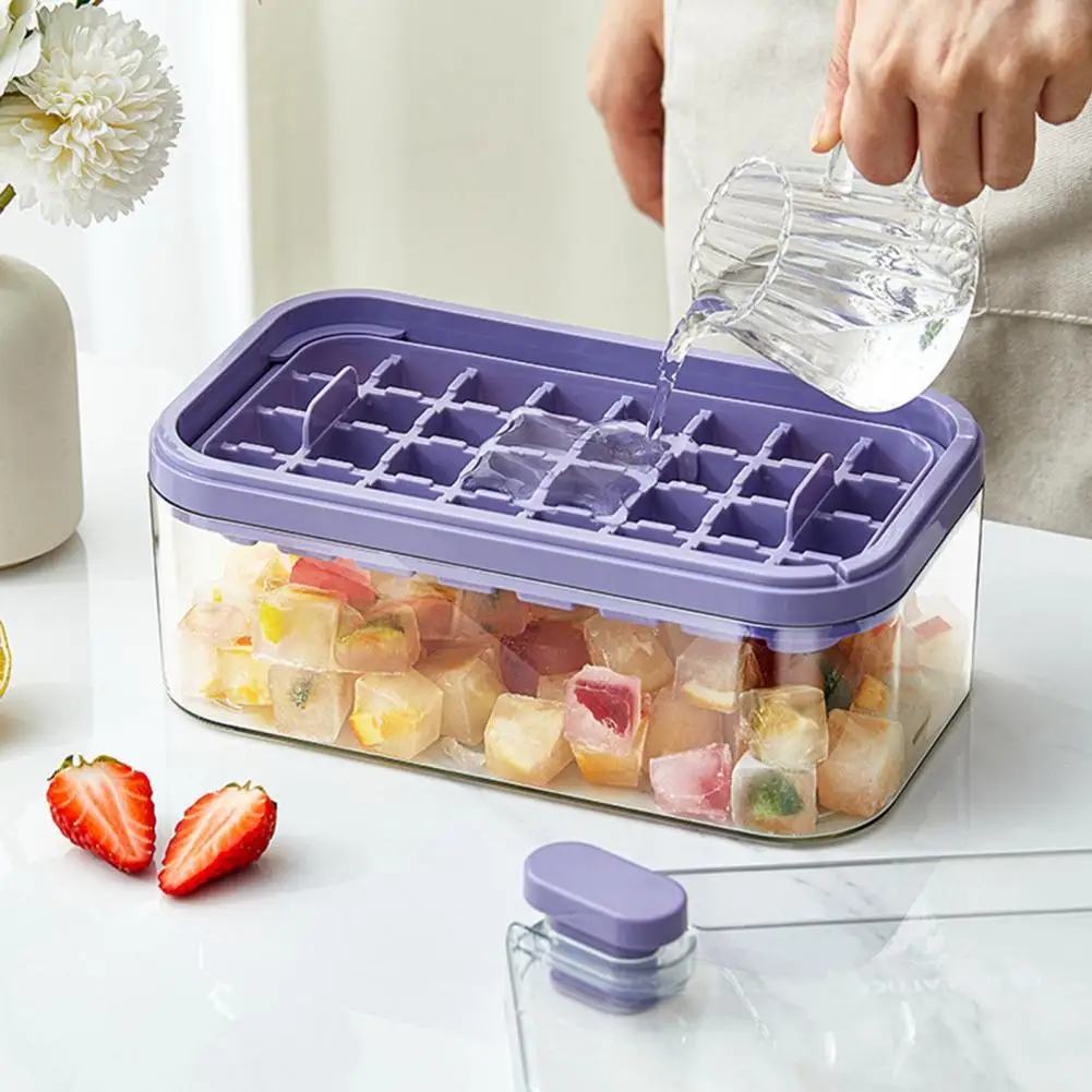 1 Set Ice Cube Tray Single/Double Layer Multiple Grids Press