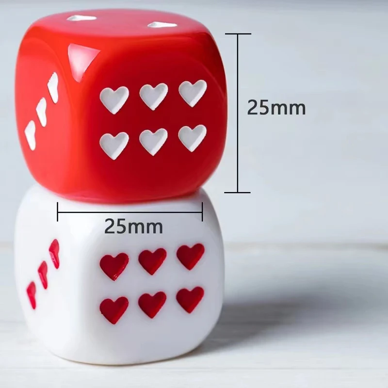 12PCS Funny Hearts Dice Poker Wedding Party Favors Drink Games Young Couple Gifts Novelty Toys Juegos De Mesas Divertidos 6