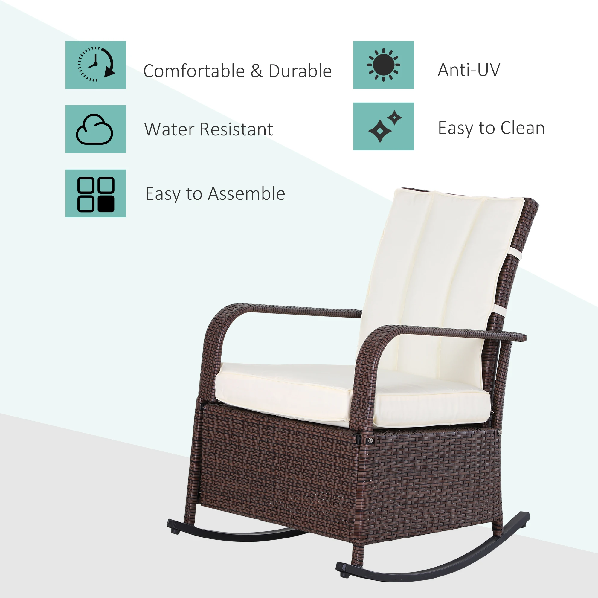 Outdoor Adjustable Wicker Recliner Lounge Chair 4
