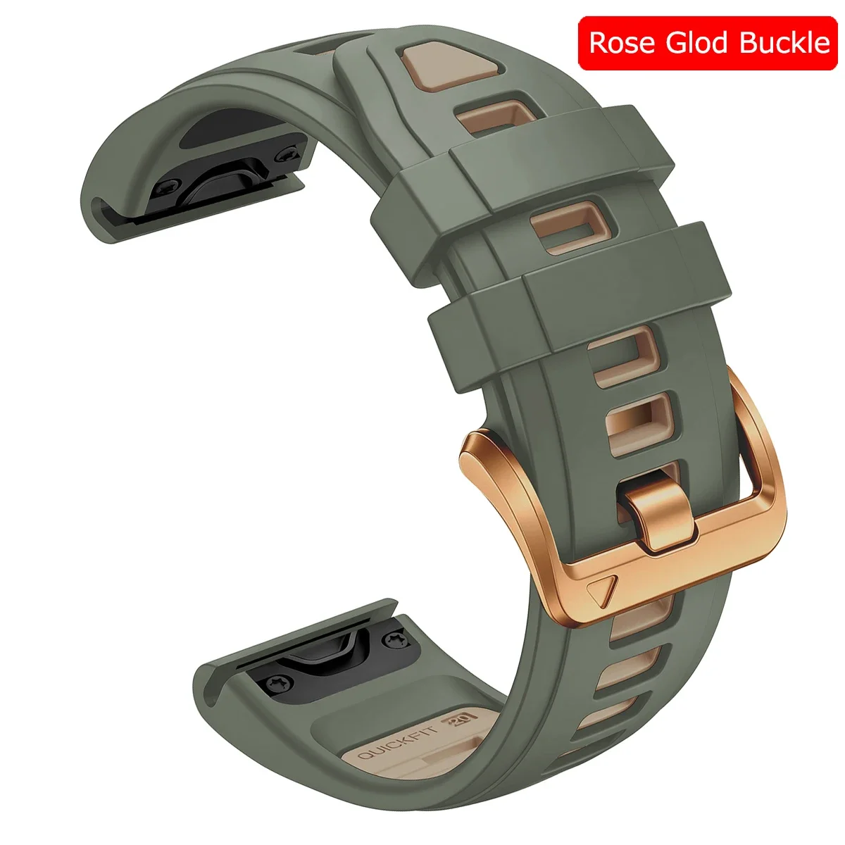 Enhanced QuickFit Silicone Watch Strap - 20mm Adjustable Band