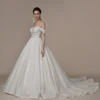BEPEITHY Customized Luxury Strapless A Line Glitter Wedding Dresses Off The Shoulder Women Ivory Bling-Bling Bride Bridal Gown 1