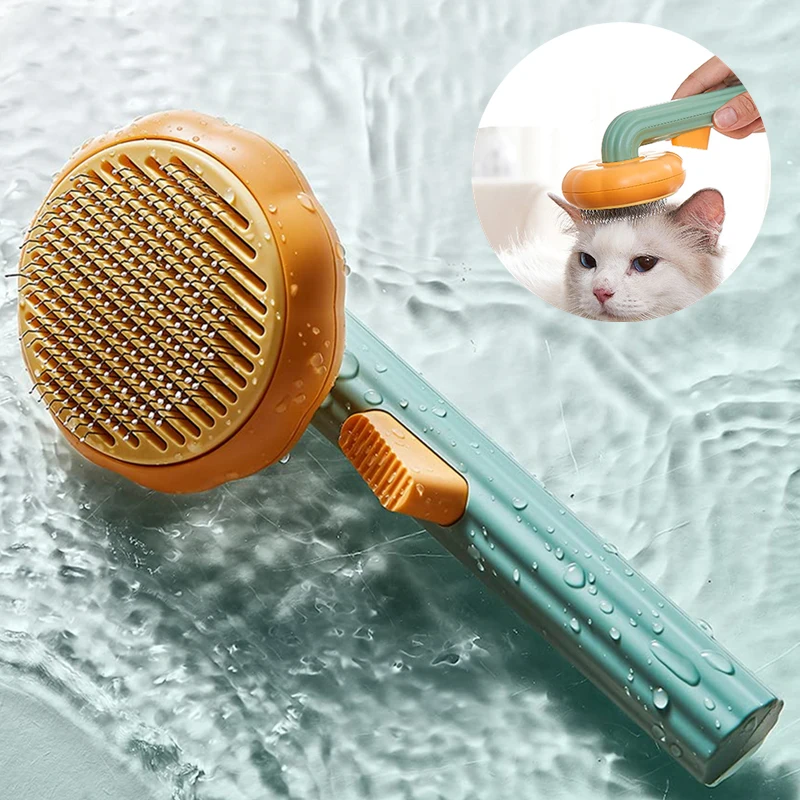 

Pumpkin Pet Brush, Self Cleaning Slicker Brush for Shedding Dog Cat Grooming Comb Removes Loose Underlayers and Tangled Hair,