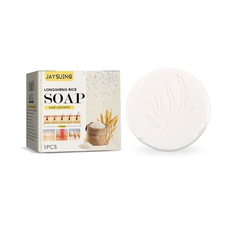 

Organic Bar Soaps Rice Essence Scented Soap Bar for Normal Hair Natural Handmade for Men Women Hair