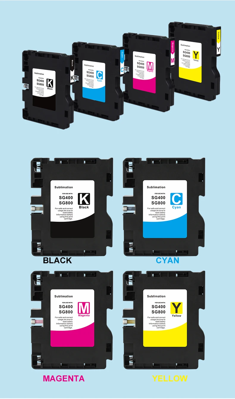 PRINTANDINK SG400/SG800 Sublimation Ink Cartridges - OEM Chipset Compatible With Sawgrass Virtuoso 400 800 Printers - Vibrant Transfers On Polyester