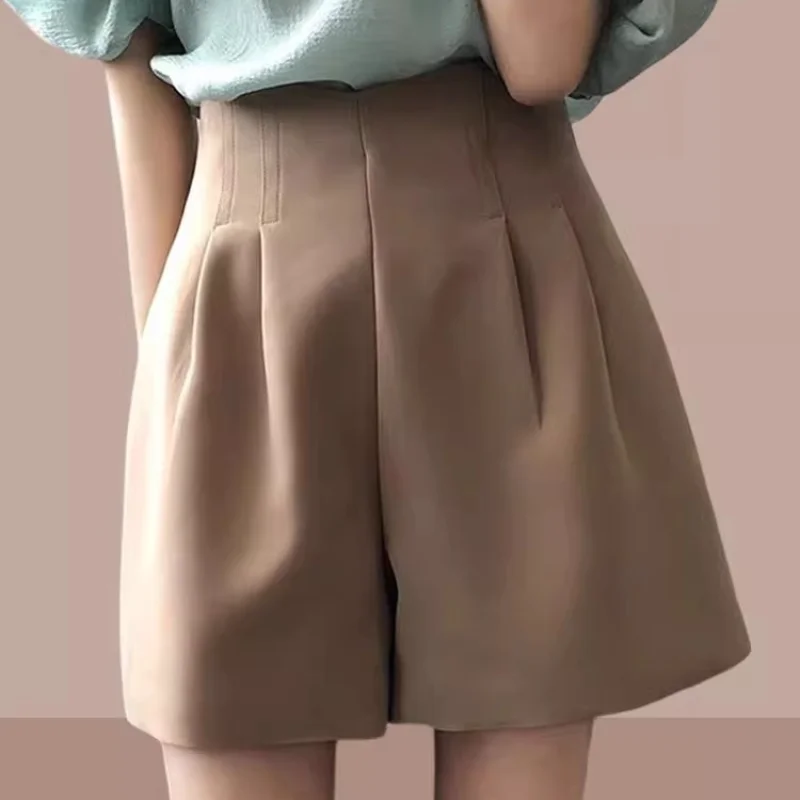 

Sandro Rivers Spring/Summer New Wide Legged Short Five Part Pants Women's High Waist Slimming Versatile Pants Suit Shorts