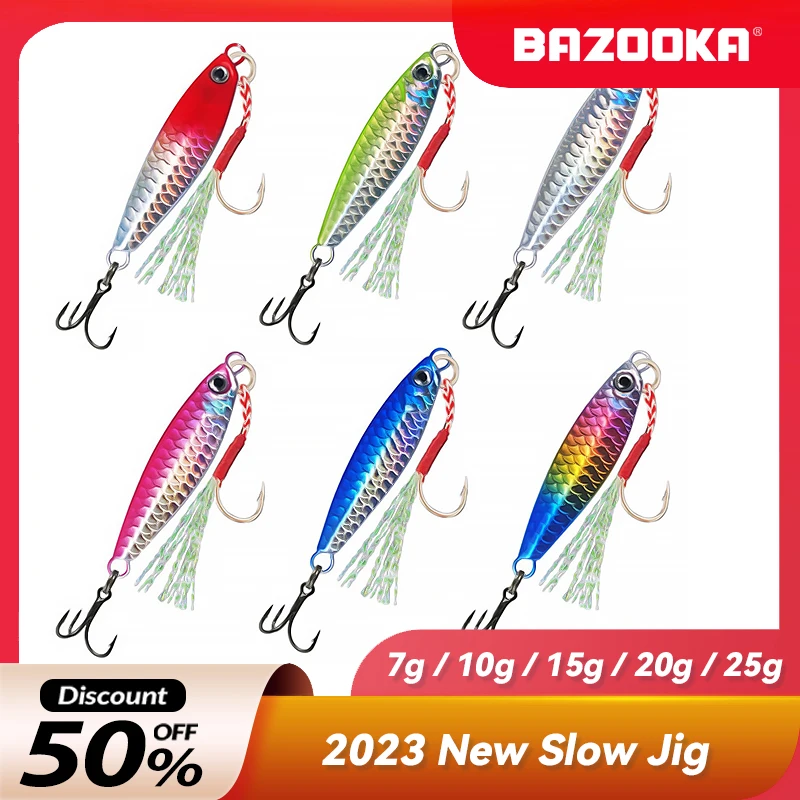 Bazooka 10G/20G Slow Jig Fishing Lure Lead Sinking Vib Hard Metal Jighead Trolling Boat Jigging Trota Bass Pike Carp Winter Bait