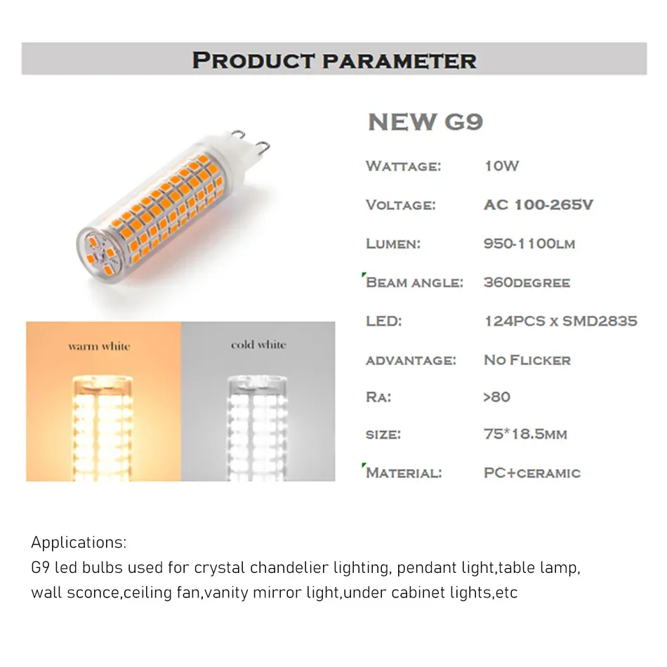 Рисунок 5 - 10 Вт 1100LM G9 LED AC100V-265V