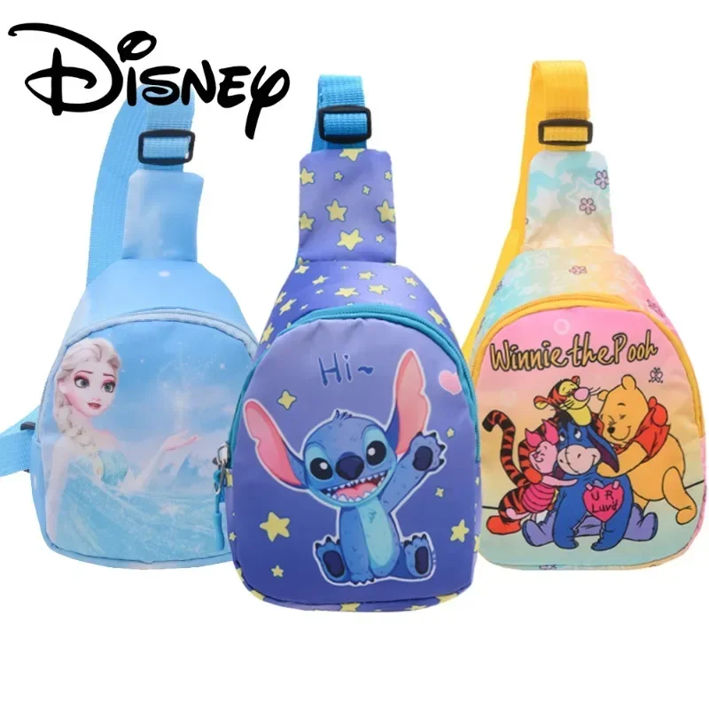 thumbnail image 2 of Bolso de pecho para niños de Disney Stitch, pequeño bolso de hombro con cremallera para exteriores con diseño de princesa Pooh y oso para niño y niña, 2 of 5