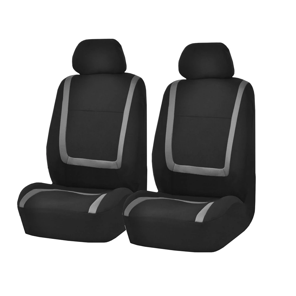 Fundas de Asientos Delanteros Para SEAT IBIZA Color Negro Rayas Blanco