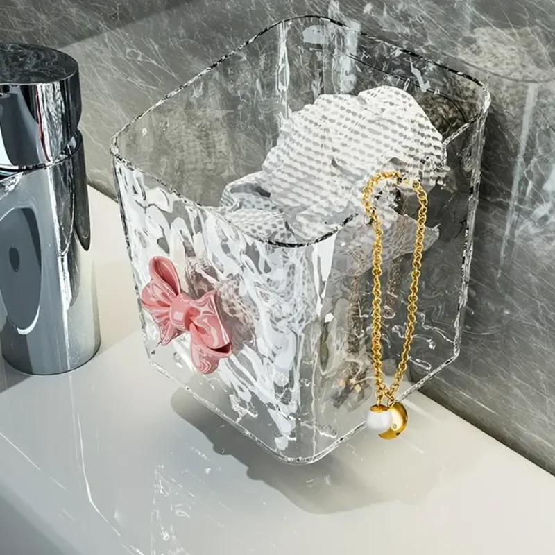 1Pc/Wasarded Towel Storage Box Wall-Mounted Bathroom Storage Rack Toilet Washbasin Washbasin Bathroom Various Artifacts