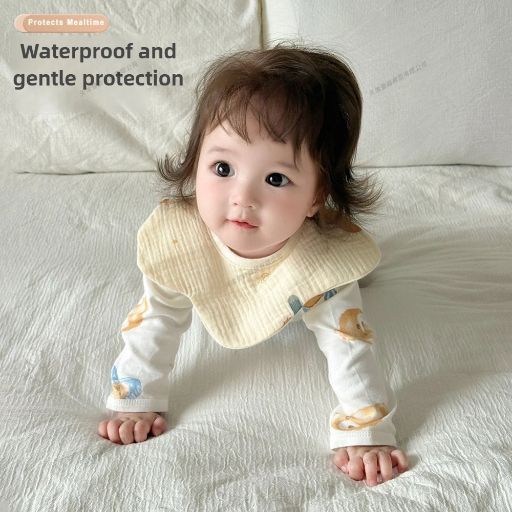 Waterproof Baby Bib Saliva Towel Infant Feeding Bib Anti-Dirty Milk Burp Cloth Soft Cotton Newborn Drool Bib for Toddler Feeding