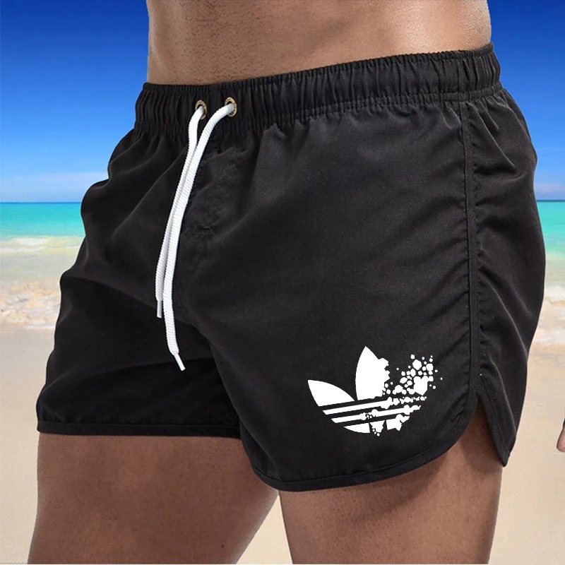 2024 new men\'s fitness training shorts, summer quick drying gym beach running shorts, double outdoor sportswear