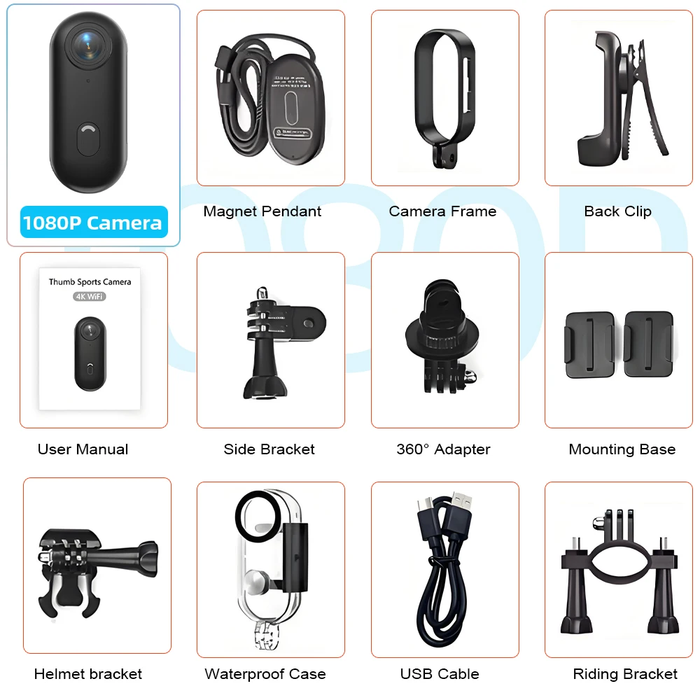 كاميرا رياضية للجسم UHD 4K 1080P يمكن ارتداؤها، كا...