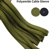 2 M/10 M สาย 2 มม. - 60 มม. แน่นไนลอนถักความหนาแน่นสูงฉนวน Gland ป้องกันขยาย Sheath Polyamide Wire Wrap 1