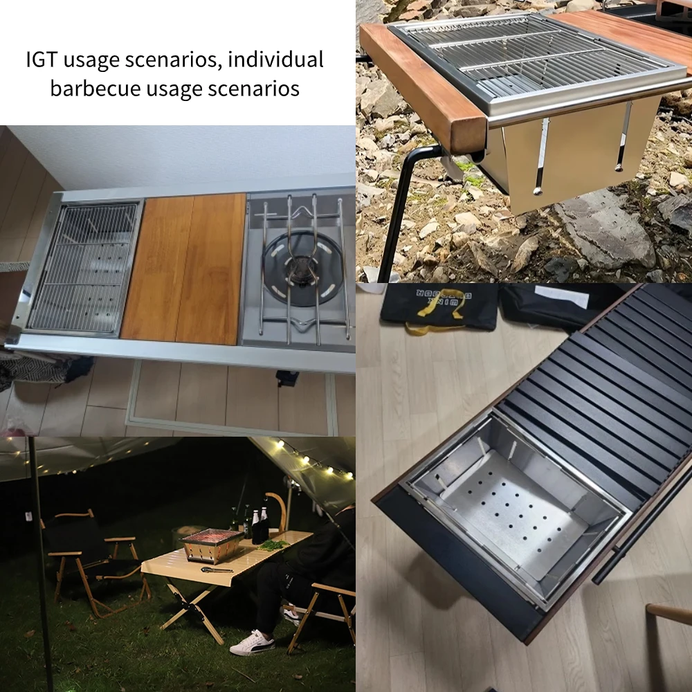 Folding Outdoor Firewood Stove for Camping & IGT Table 3