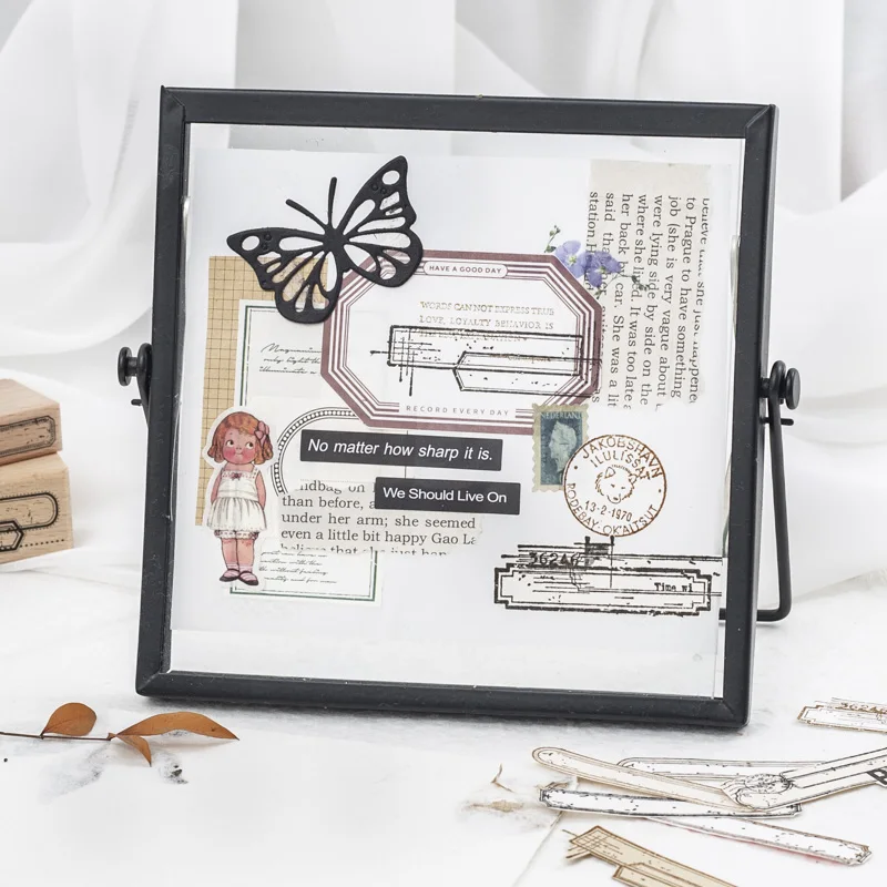 Yoofun nejasný strávník dřevo náznak scrapbooking formulovat předpis  dřevěný pečeť pro journaling deník hudební album dekorace náznak