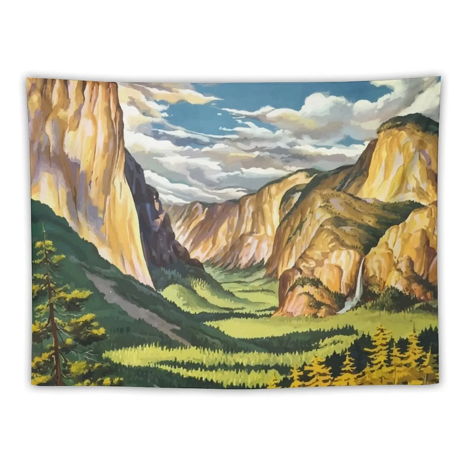 

Vintage Travel Poster Yosemite National Park Tapestry House Decor Wall Deco Tapestry