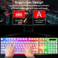 104 key Backlit Mechanical Keyboard Wired Gaming Keyboard waterproof Luminous keyboard And Mouse Set for Gamer PC Laptop Office 5