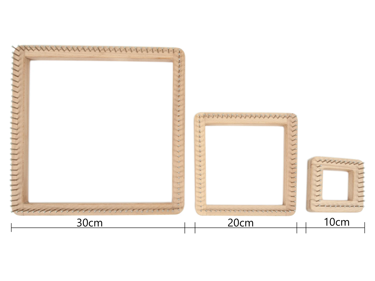 Description Picture 4 of itemWooden Spool Knitting Loom Square Crochet Board Weaving Pegs Wood Weaving Loom for Yarn Cord Knitter DIY Yarn Knitting Tool