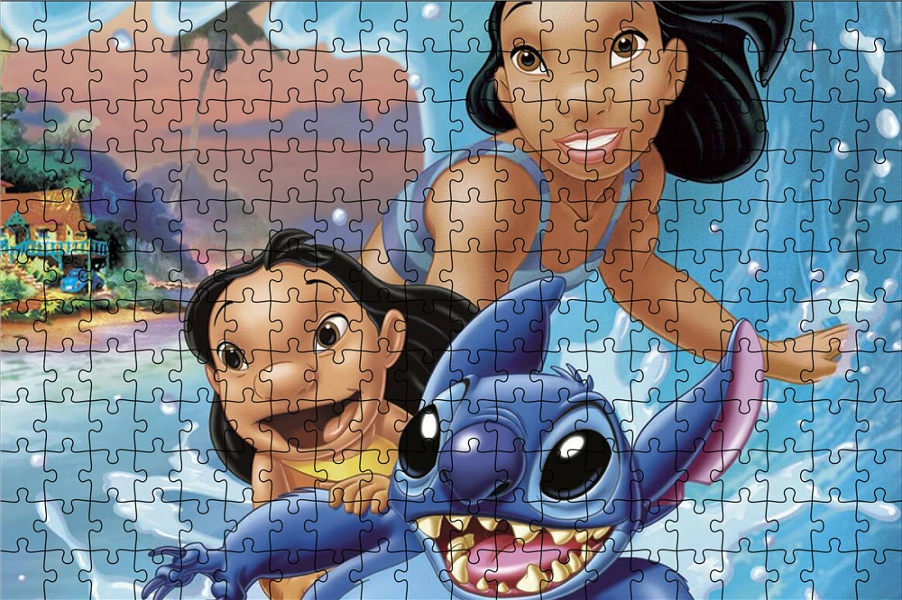 300 500 1000pcs Puzzles Disney Lilo And Stitch Cartoon Game Toys Happy  Smile Poster Jigsaw For Teens Like Desk Room Ornaments - Puzzles -  AliExpress