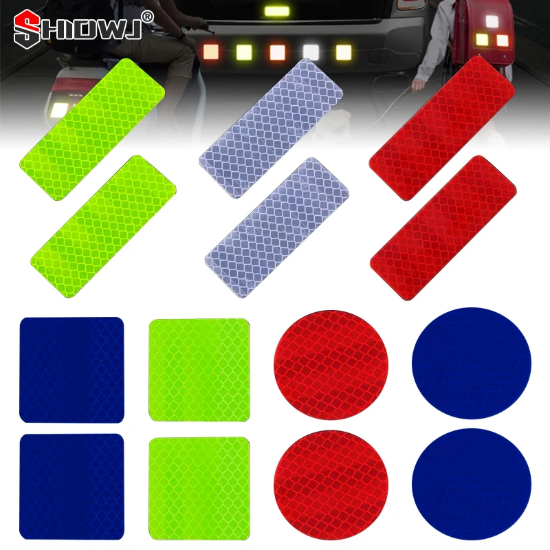 10Pcs Car Bumper Reflective Stickers Reflective Warning Strip Tape