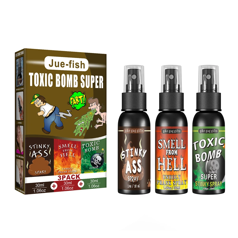 3pcs 30ml Novelty Liquid Fart Gag Prank Spray Can Stink Bomb Smelly
