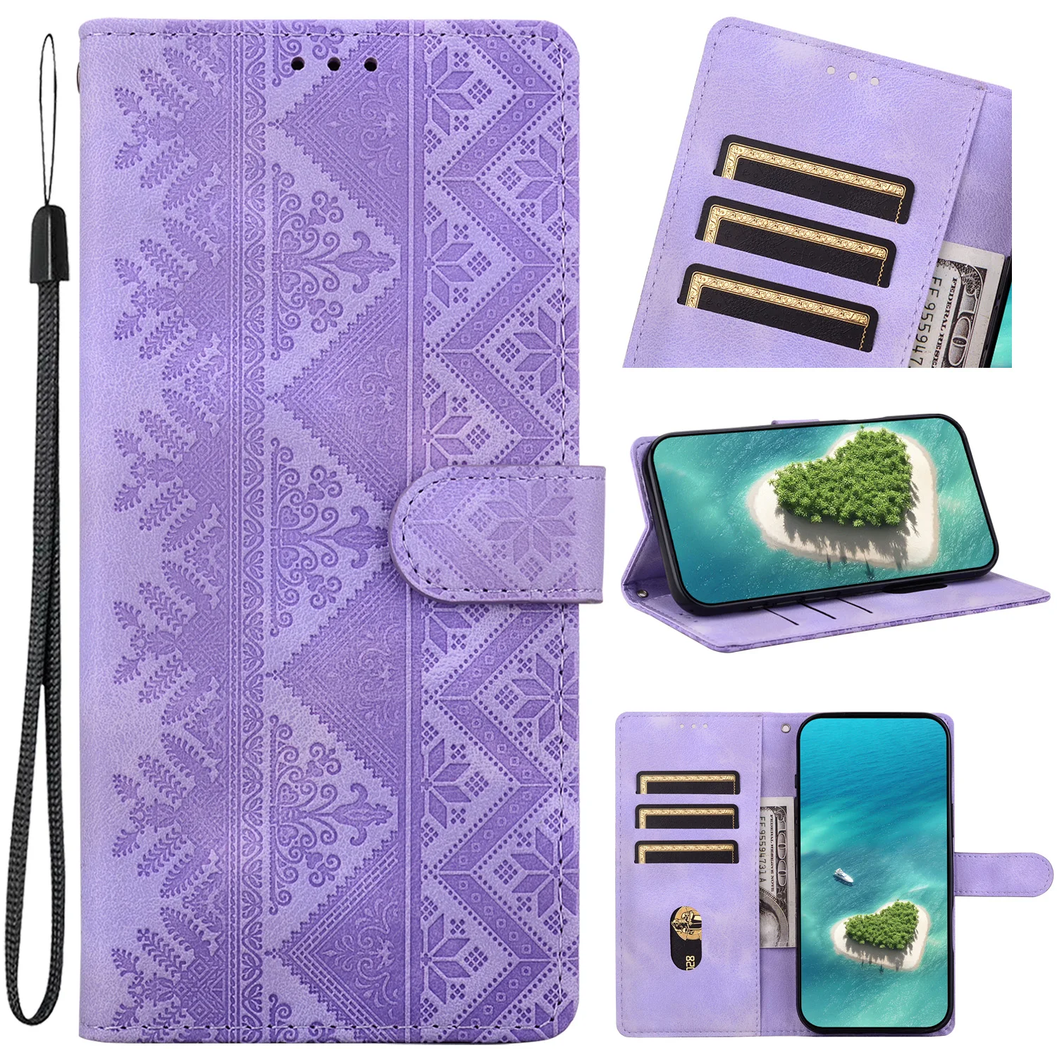 Enhanced Leather Stand Flip Wallet Case - Premium Protective Cover