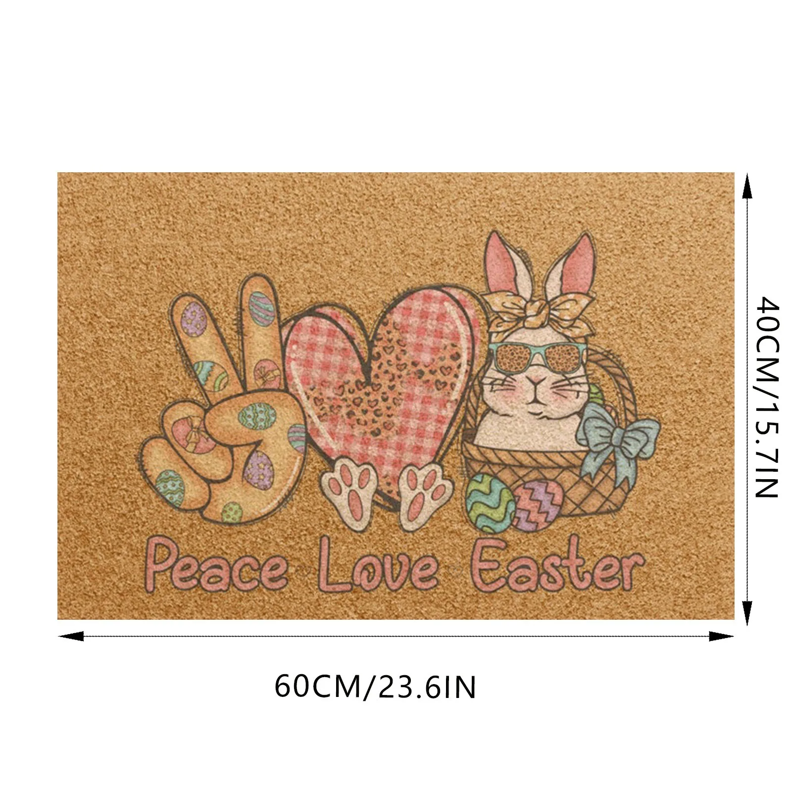 Easter Bunny Door Mats Welcome Rugs Front Door Mat Decoration Peace Love Easter Rabbit Rugs Home Decor Hallway Entrance Carpet