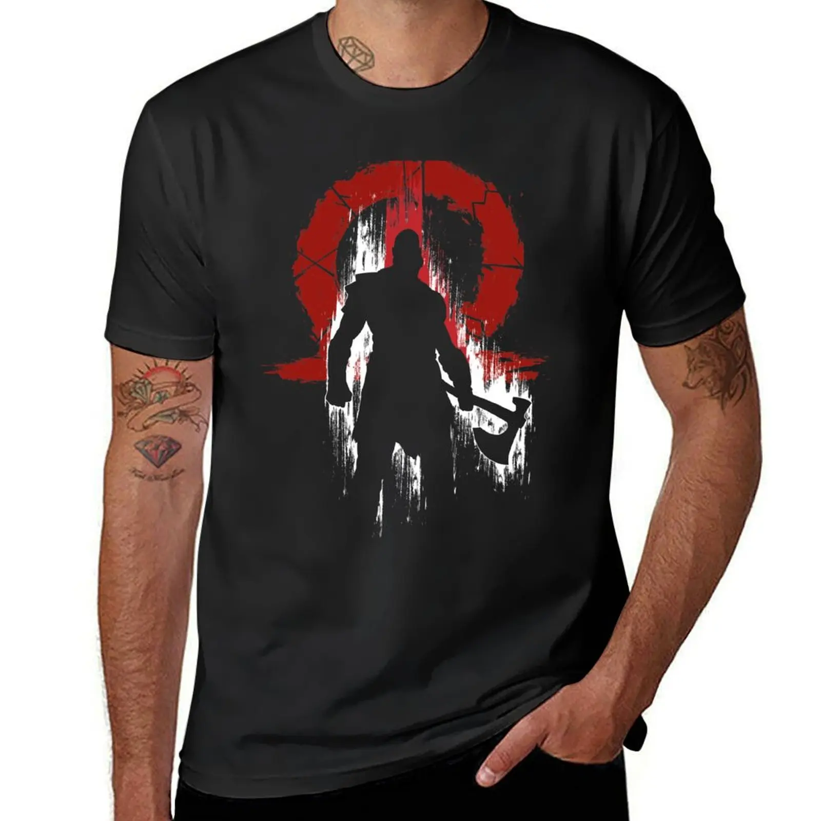 

Kratos Silhouette T-Shirt quick drying anime mens plain t shirts