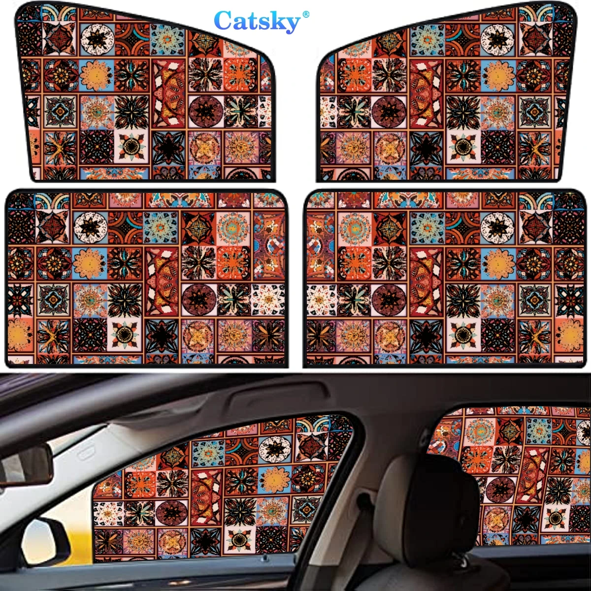 

4 Pieces Privacy Car Window Sun Shades Magnetic Blackout Car Window Covers Car Curtains Car Window Sun Shades Covers Auto