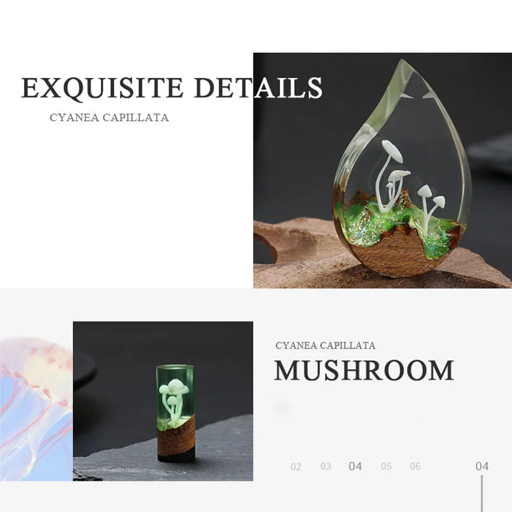 3D Micro Mushroom for Resin Art DIY Craft Resin Jewelry Casting Filler,  Mini Mushroom Landscape Decoration 